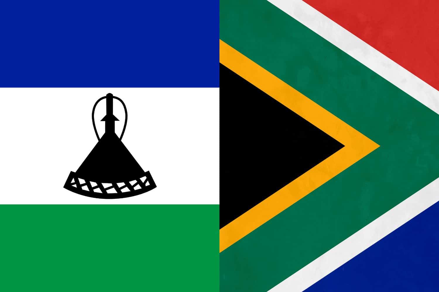 Lesotho Flag vs South African Flag Flags Lesotho Flag vs South African Flag