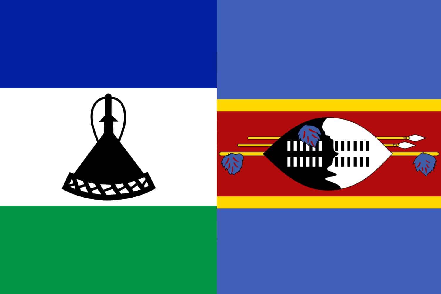 Lesotho Flag vs Swazi Flag Flags Lesotho Flag vs Swazi Flag