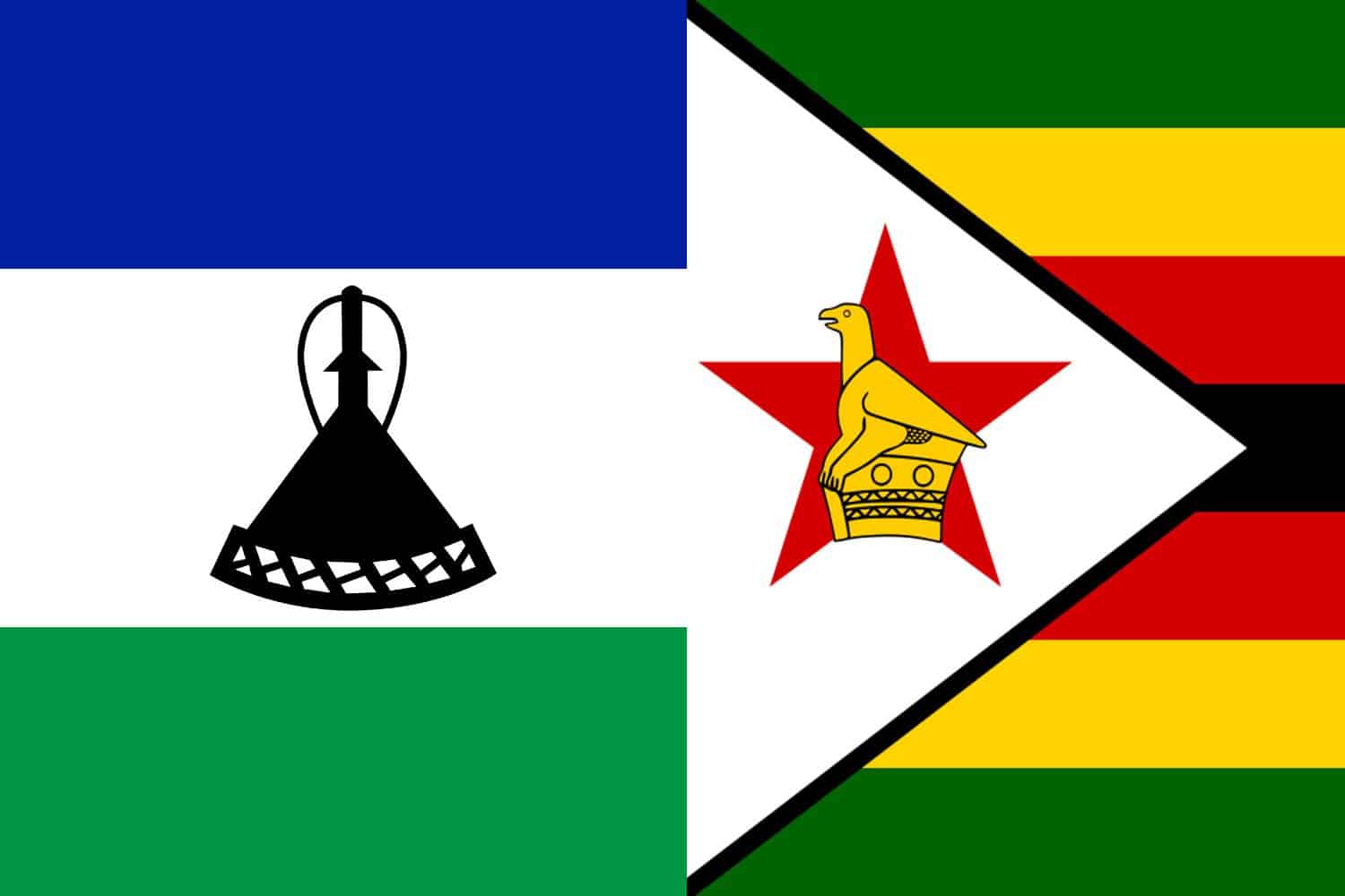 Lesotho Flag vs Zimbabwean Flag Flags Lesotho Flag vs Zimbabwean Flag