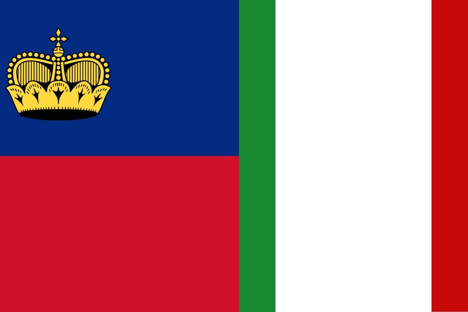 Liechtenstein Flag vs Italian Flag Flags Liechtenstein Flag vs Italian Flag