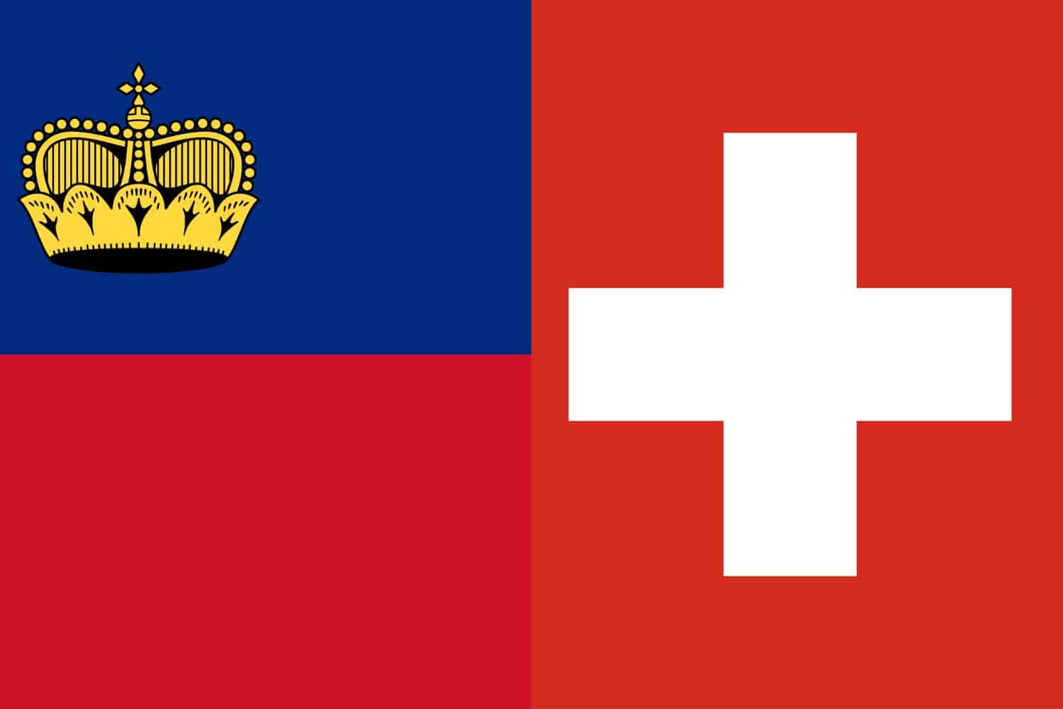 Liechtenstein Flag vs Swiss Flag Flags Liechtenstein Flag vs Swiss Flag