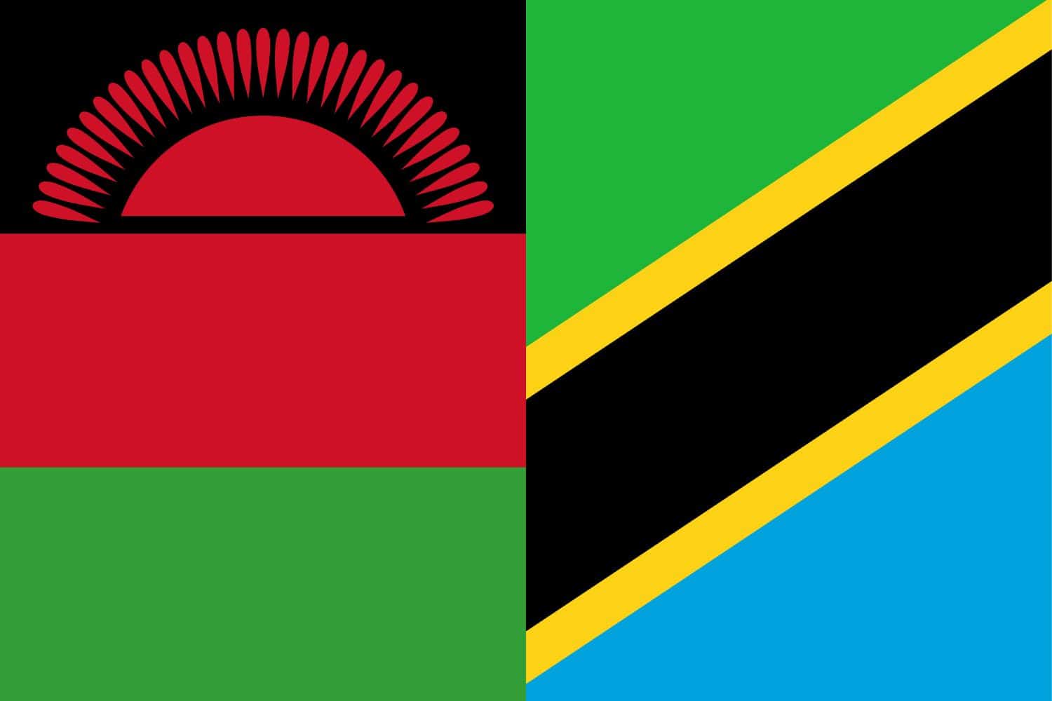 Malawian Flag vs Tanzanian Flag Flags Malawian Flag vs Tanzanian Flag