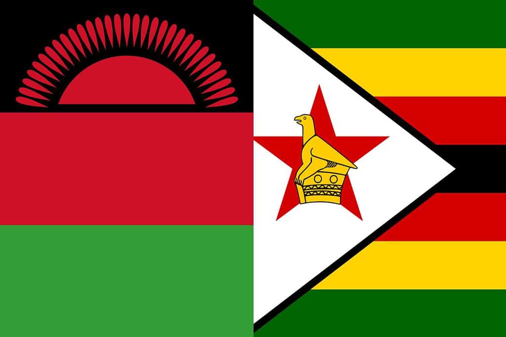 Malawian Flag vs Zimbabwean Flag Flags Malawian Flag vs Zimbabwean Flag