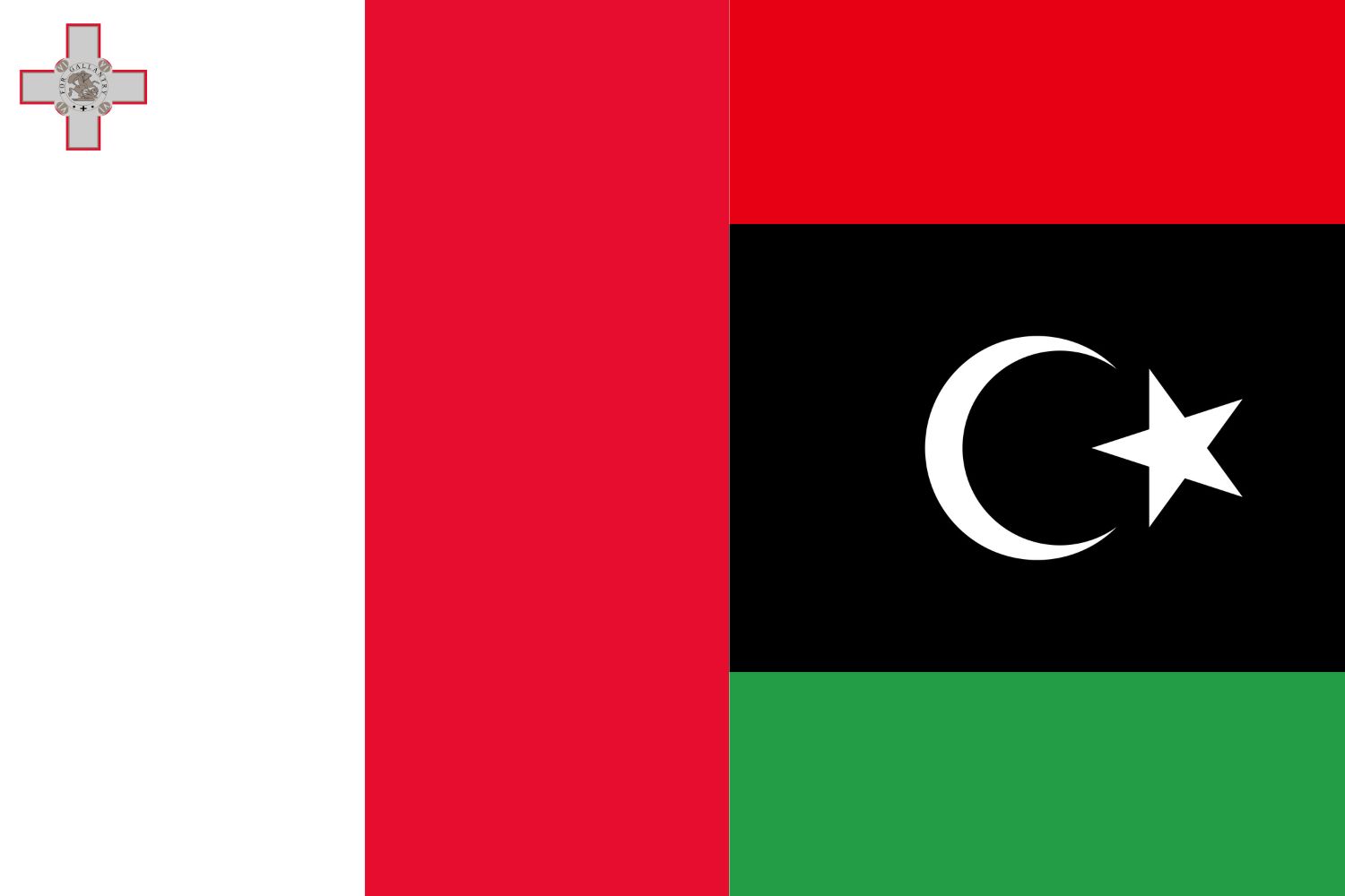 Maltese Flag vs Libyan Flag Flags Maltese Flag vs Libyan Flag
