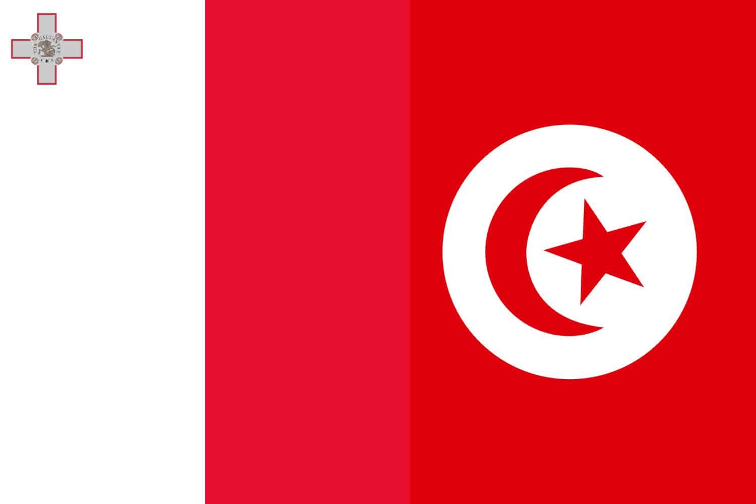 Maltese Flag vs Tunisian Flag Flags Maltese Flag vs Tunisian Flag