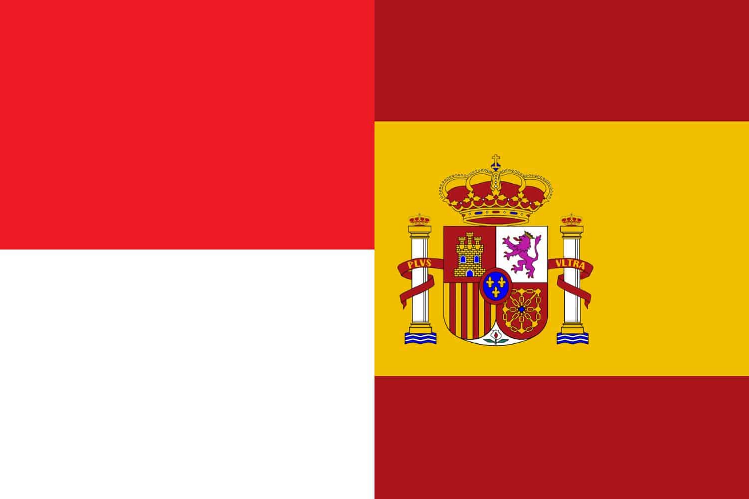 Monaco Flag vs Spanish Flag Flags Monaco Flag vs Spanish Flag