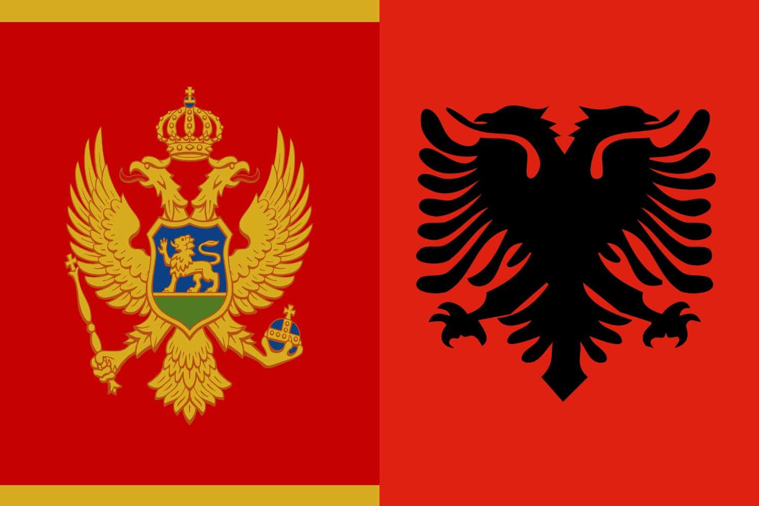 Montenegrin Flag vs Albanian Flag Flags Montenegrin Flag vs Albanian Flag