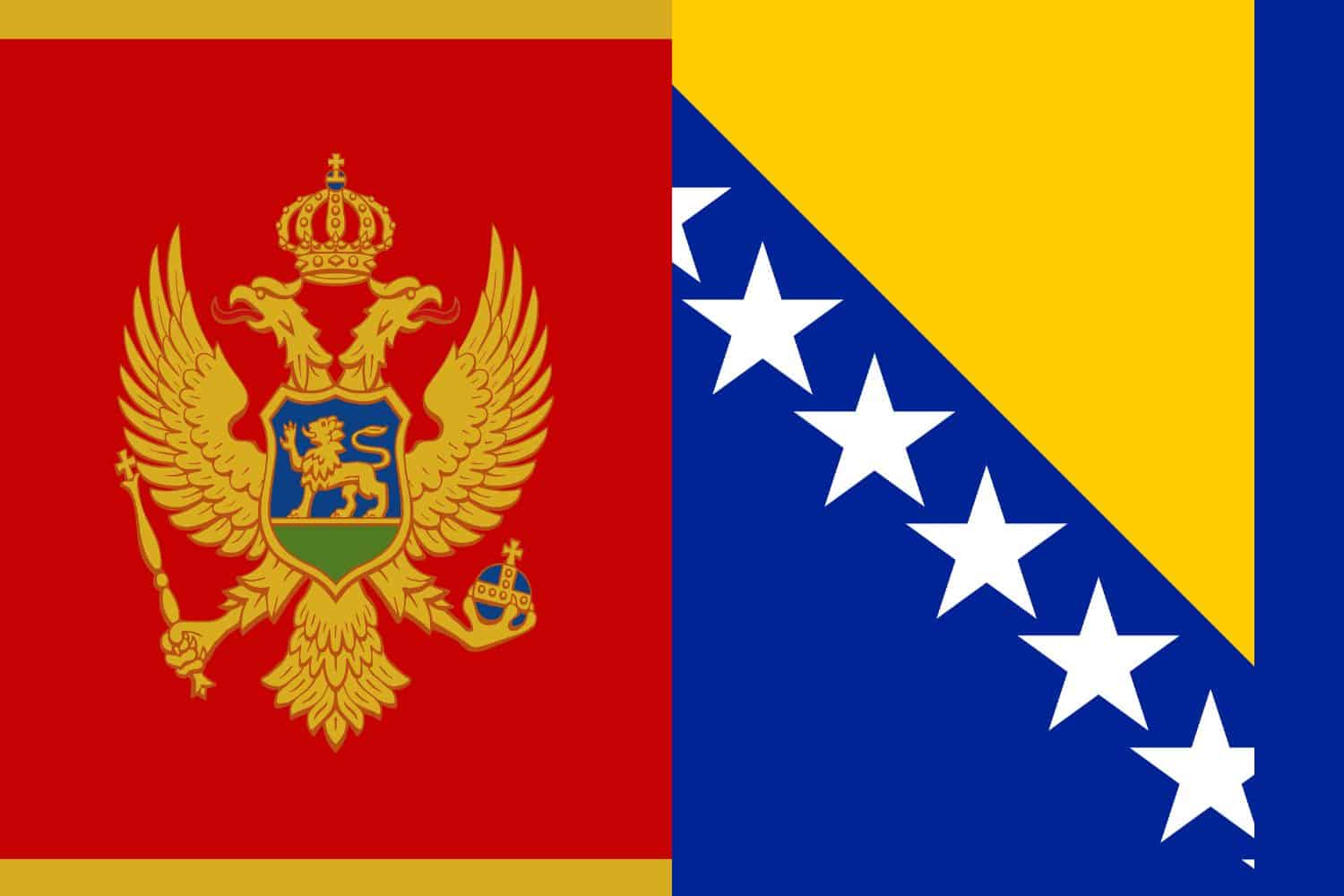 Montenegrin Flag vs Bosnian Flag Flags Montenegrin Flag vs Bosnian Flag