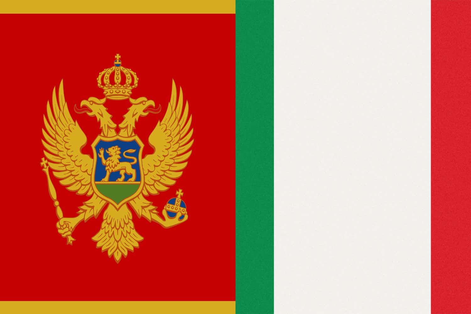 Montenegrin Flag vs Italian Flag Flags Montenegrin Flag vs Italian Flag