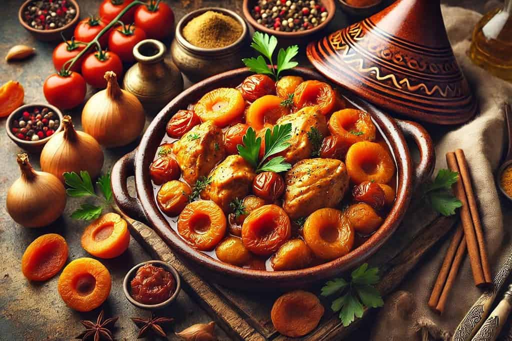 Chicken and Apricot Tagine Algeria, Recipes Chicken and Apricot Tagine