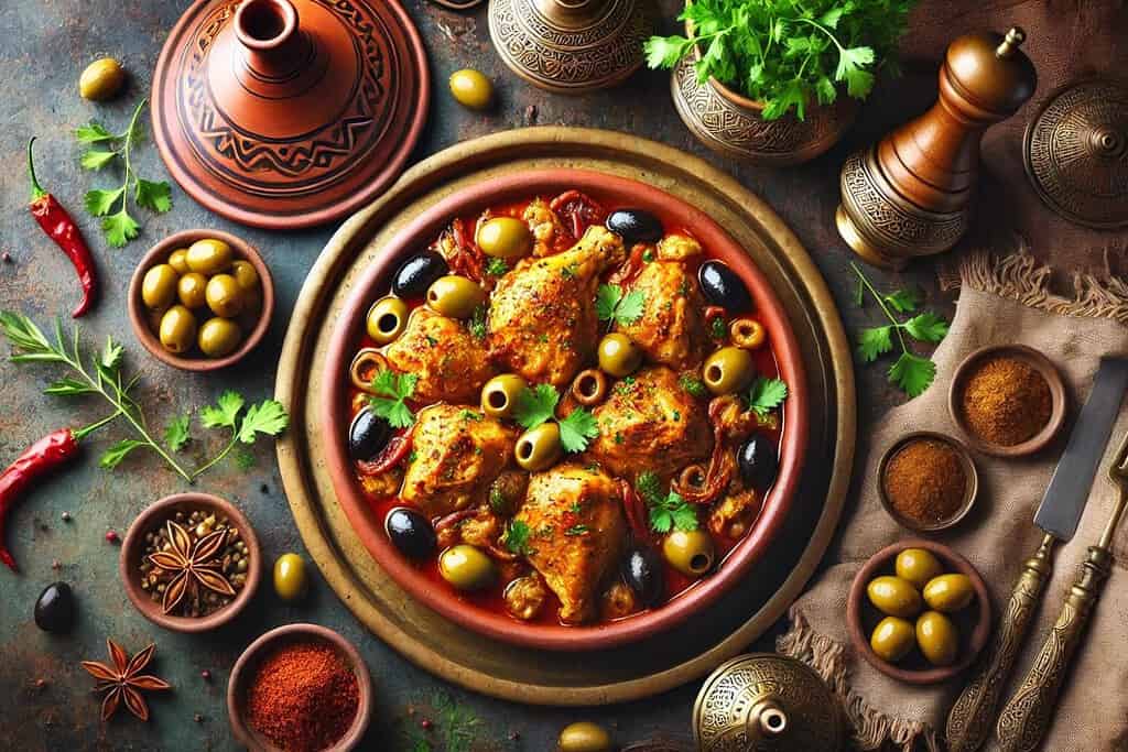 Chicken and Olive Tagine Algeria, Recipes Chicken and Olive Tagine