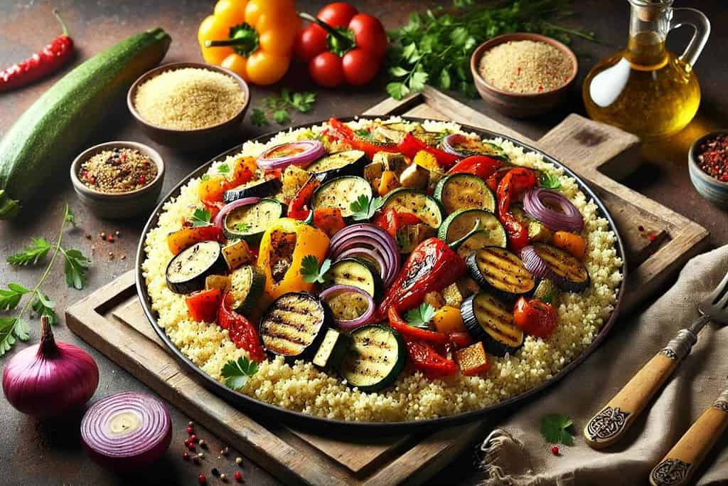 Couscous with Roasted Vegetables Algeria, Recipes Couscous with Roasted Vegetables