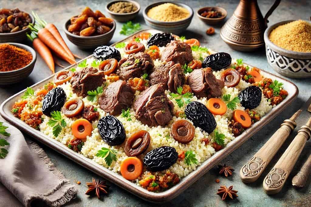 Lamb Couscous with Prunes Algeria, Recipes Lamb Couscous with Prunes