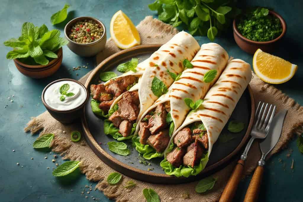Lamb Shawarma with Yogurt Sauce Syria, Recipes Lamb Shawarma with Yogurt Sauce