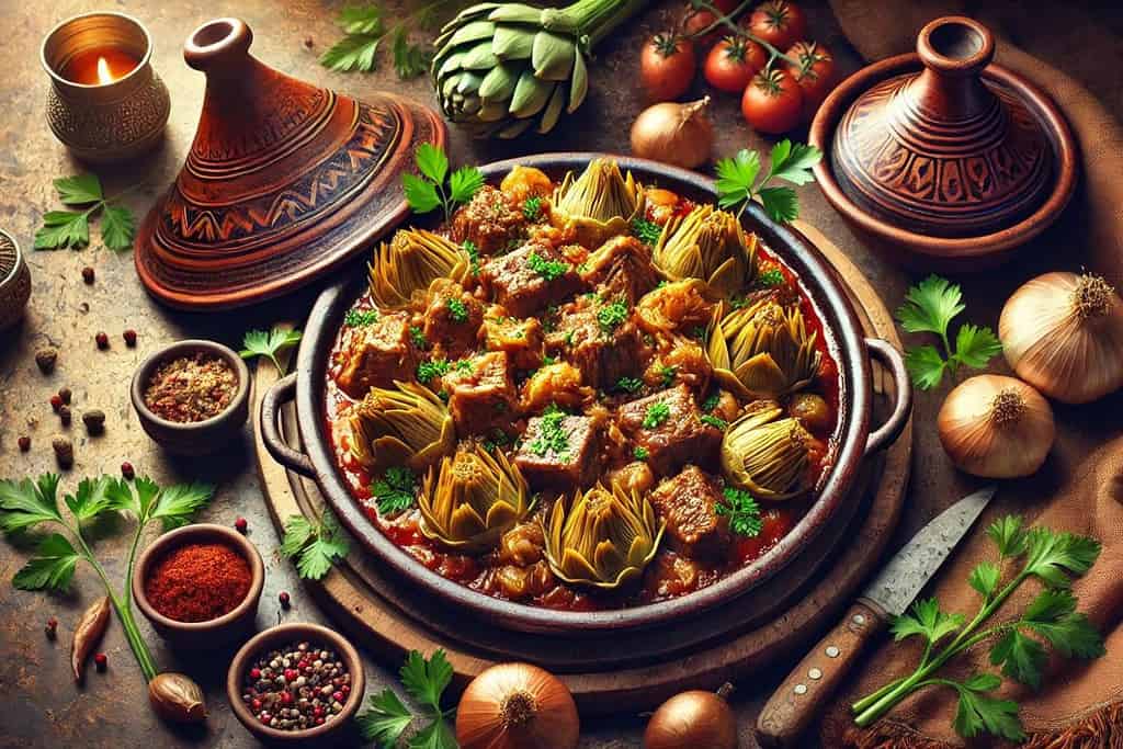 Lamb and Artichoke Tagine Algeria, Recipes Lamb and Artichoke Tagine