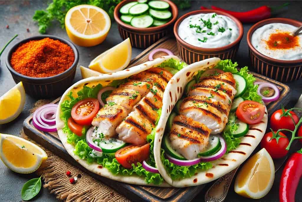 Shawarma style Fish with Harissa Syria, Recipes Shawarma-style Fish with Harissa