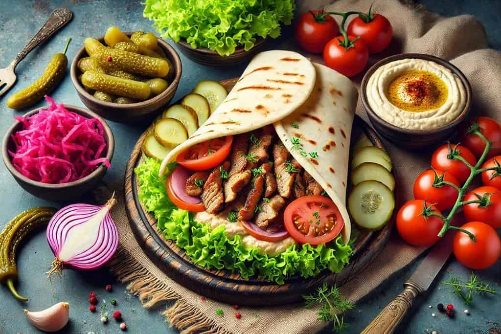 Shawarma with Hummus and Pickled Turnips Syria, Recipes Shawarma with Hummus and Pickled Turnips