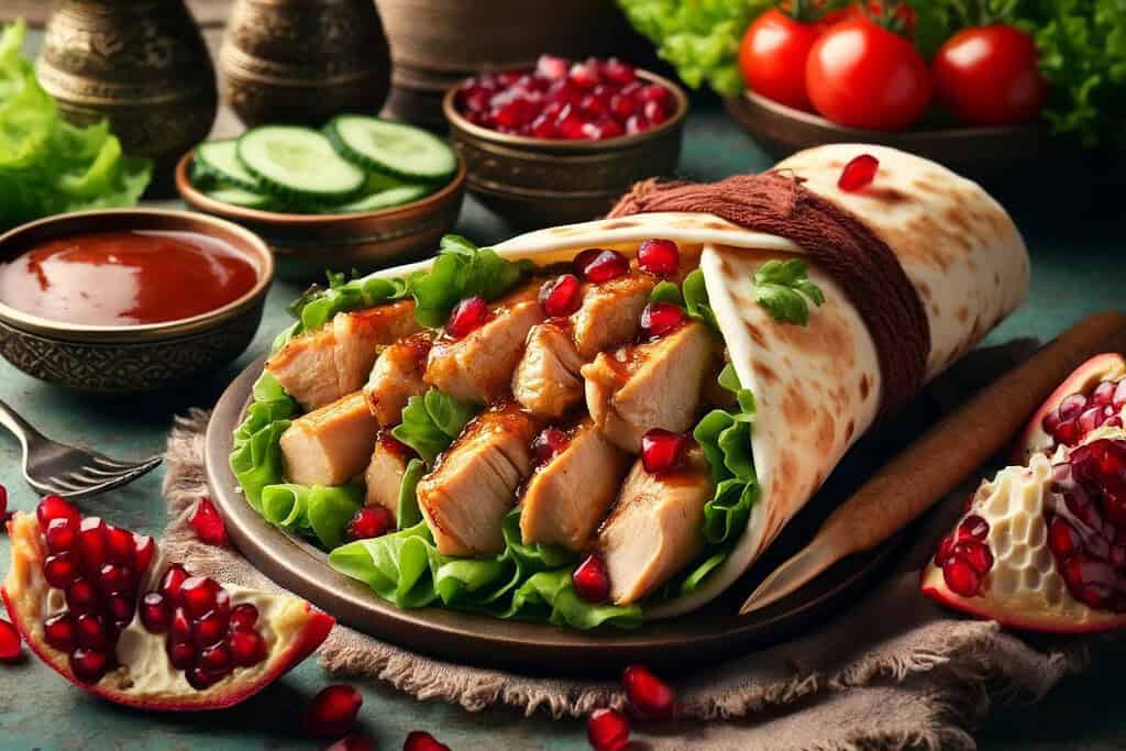 Turkey Shawarma with Pomegranate Molasses Syria, Recipes Turkey Shawarma with Pomegranate Molasses