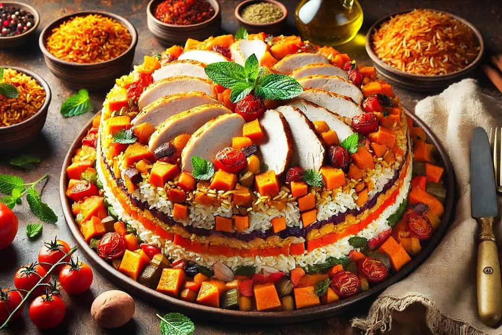 Turkey and Sweet Potato Maqluba Iraq, Recipes Turkey and Sweet Potato Maqluba