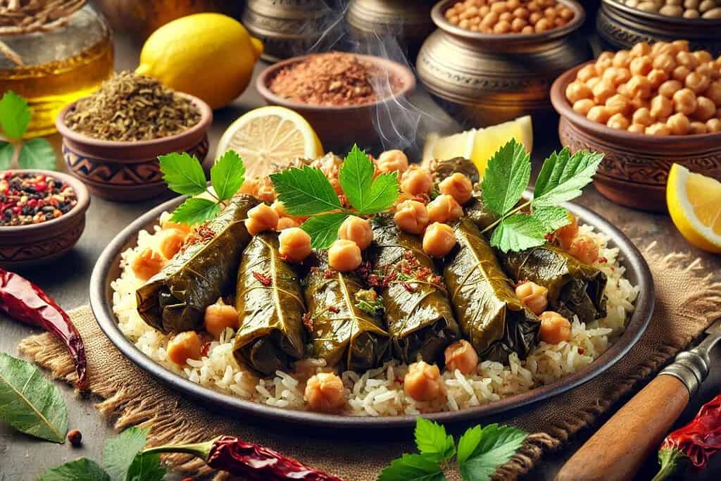 Syrian Yalanji with Chickpeas Syria, Recipes Syrian Yalanji with Chickpeas
