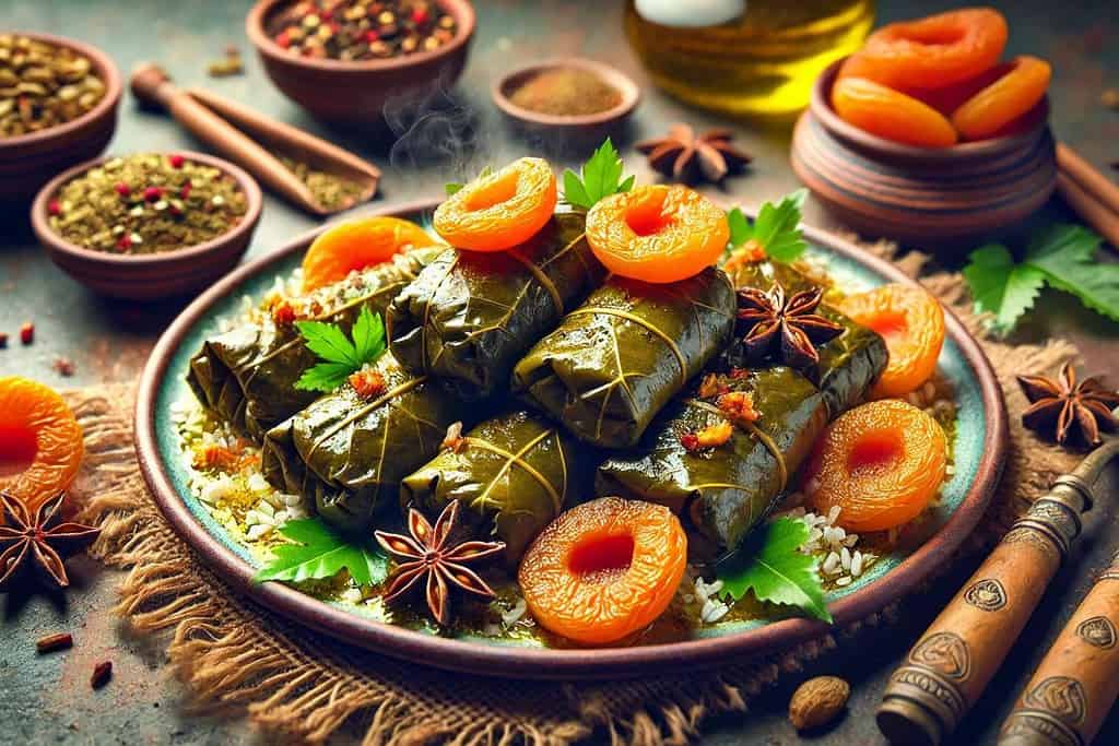 Syrian Yalanji with Dried Apricots Syria, Recipes Syrian Yalanji with Dried Apricots